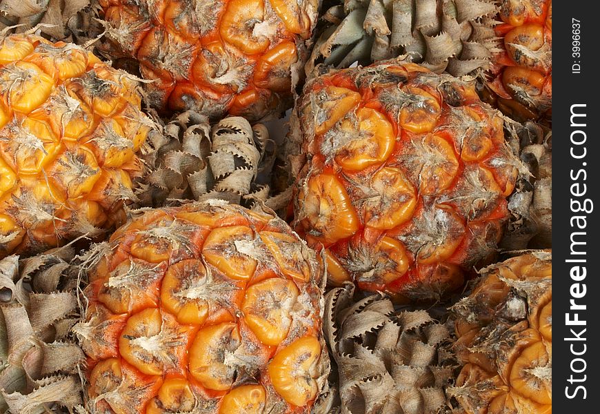 Macro Close-up Of Small Pineapples