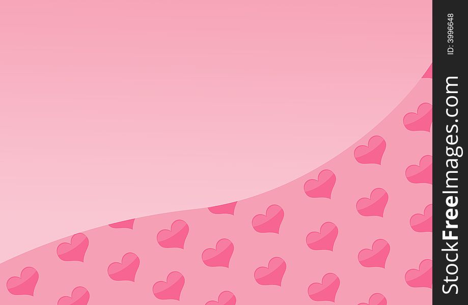Background with hearts of pink color