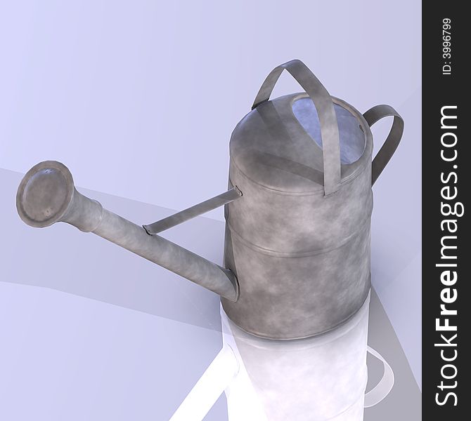 Rendered image of a watering can with Clipping Path