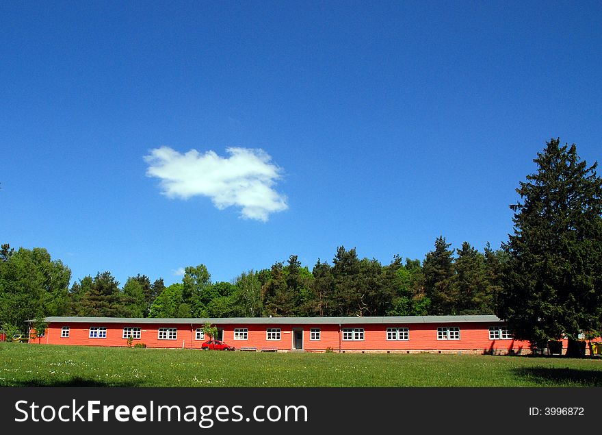 A typical german blockhouse for school-kids vacation. A typical german blockhouse for school-kids vacation