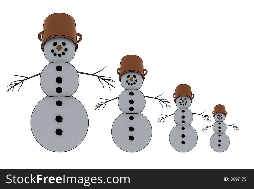 Isolated snowman for winter/christmas design