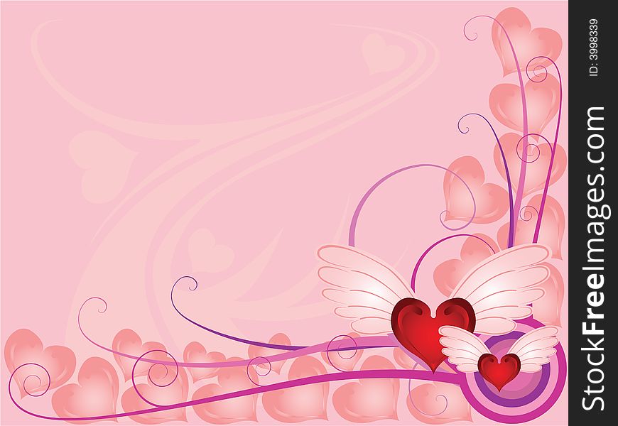Valentine hearts in pink colors
