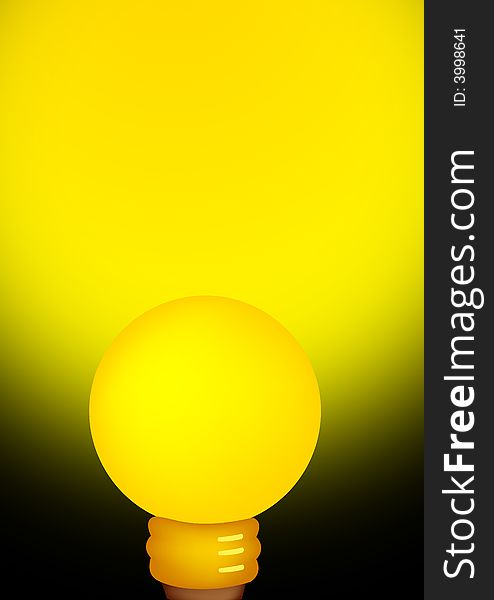 Light bulb illustration on yellowish background