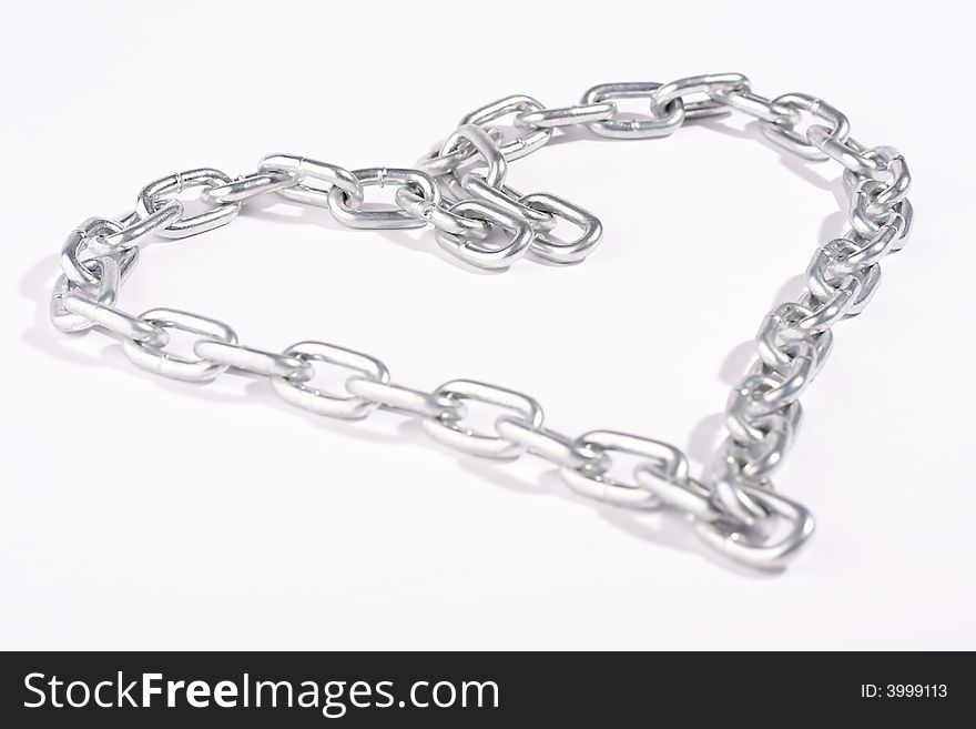 Chain combined in the form of heart. Chain combined in the form of heart