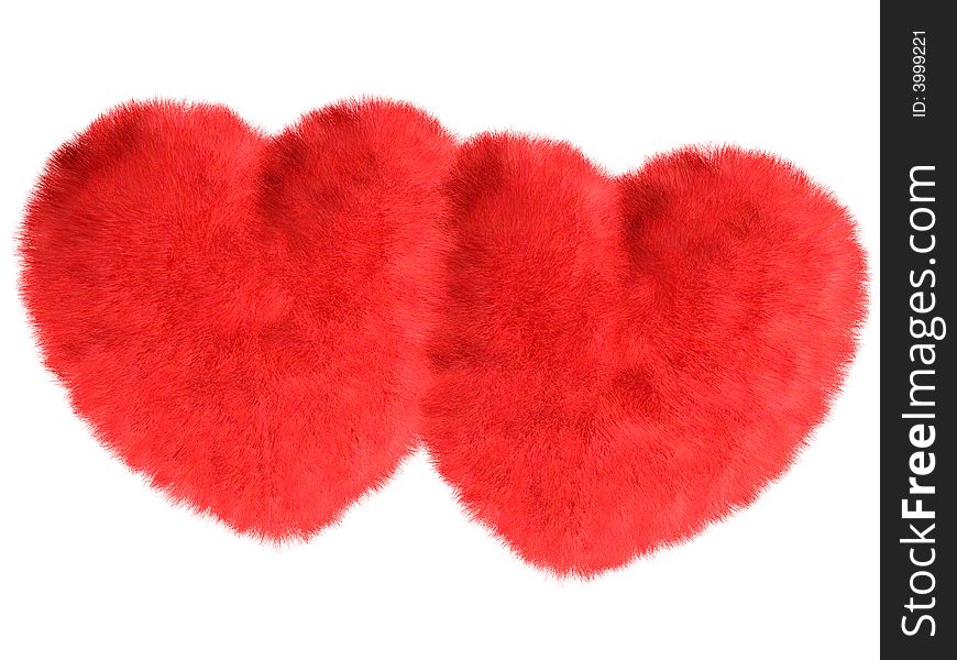 Two fur hearts for St. Valentine's Day