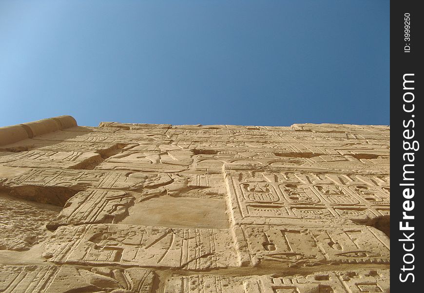 Bas-relief and hieroglyphs in the Habu Temple in Karnak Luxor Egypt. Bas-relief and hieroglyphs in the Habu Temple in Karnak Luxor Egypt