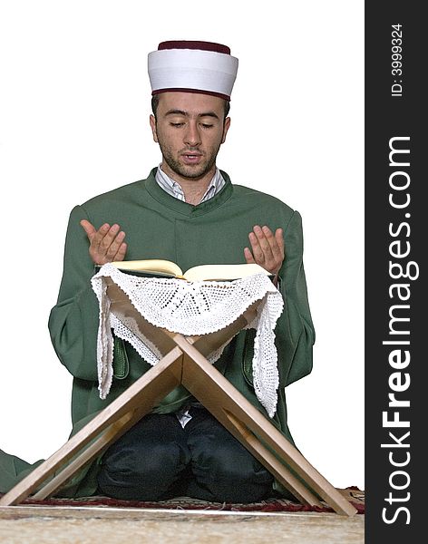 Muslim holly man praying in the mosque. Muslim holly man praying in the mosque