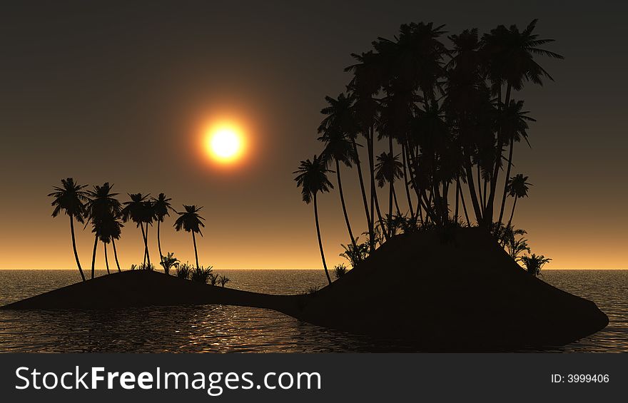 Sunset spirit of palm island