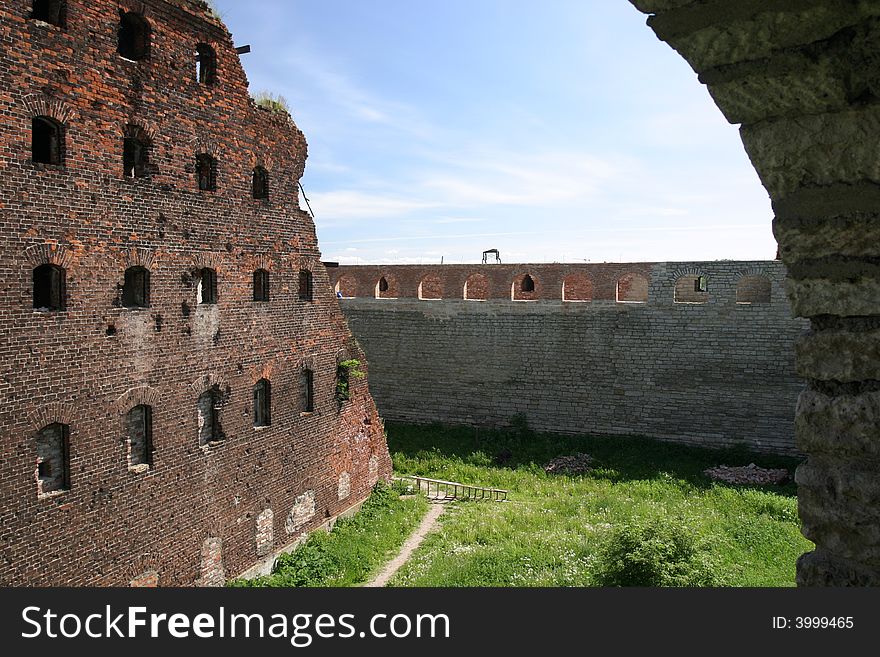 Oreshek castle, Middle Ages ruins, Russia, near Saint-Petersburg