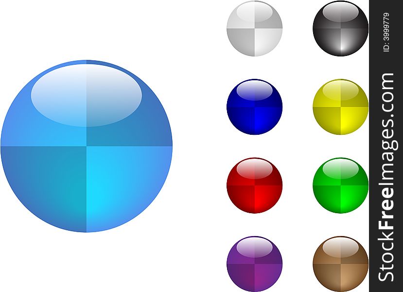 Glass balls color vector illustraition