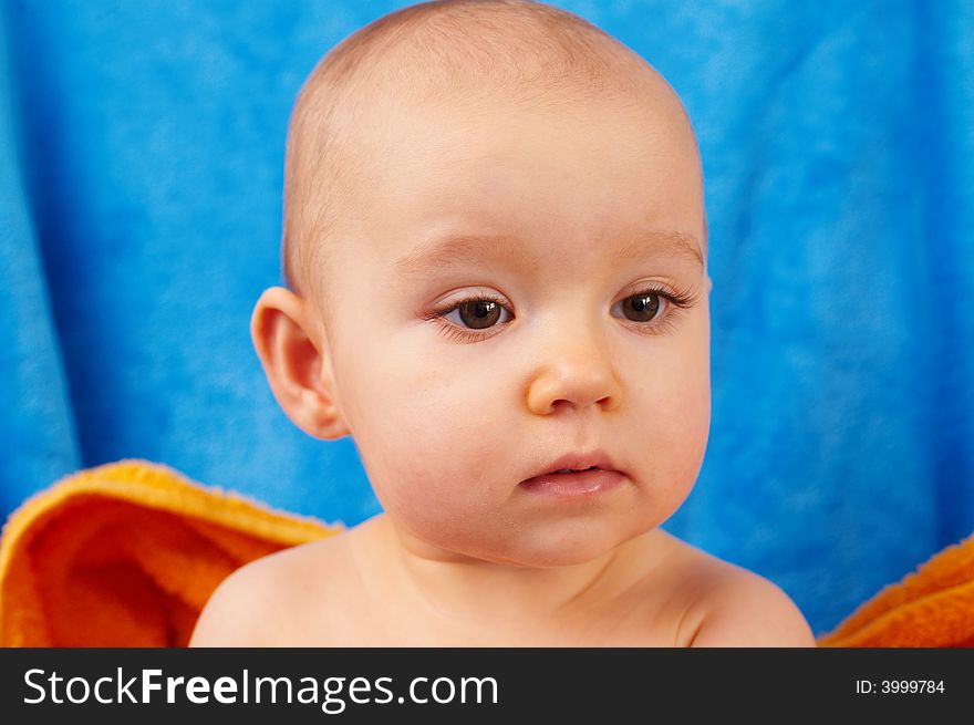 Portrait of little girl after bath. Portrait of little girl after bath