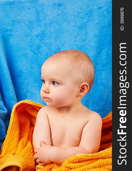 Portrait of little girl after bath. Portrait of little girl after bath