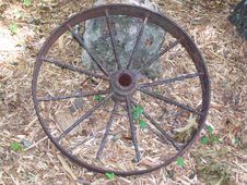 Rusty Wagon Wheel Royalty Free Stock Images