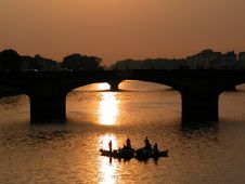 Evening At The River Royalty Free Stock Photos Evening At The River Royalty Free Stock Photos