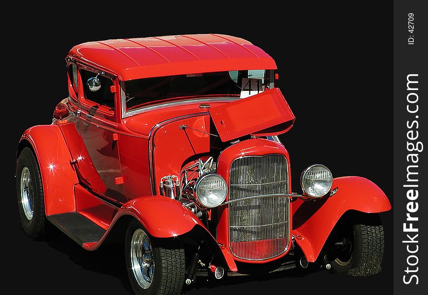 Red,restored,1932 Ford Coupe. Red,restored,1932 Ford Coupe