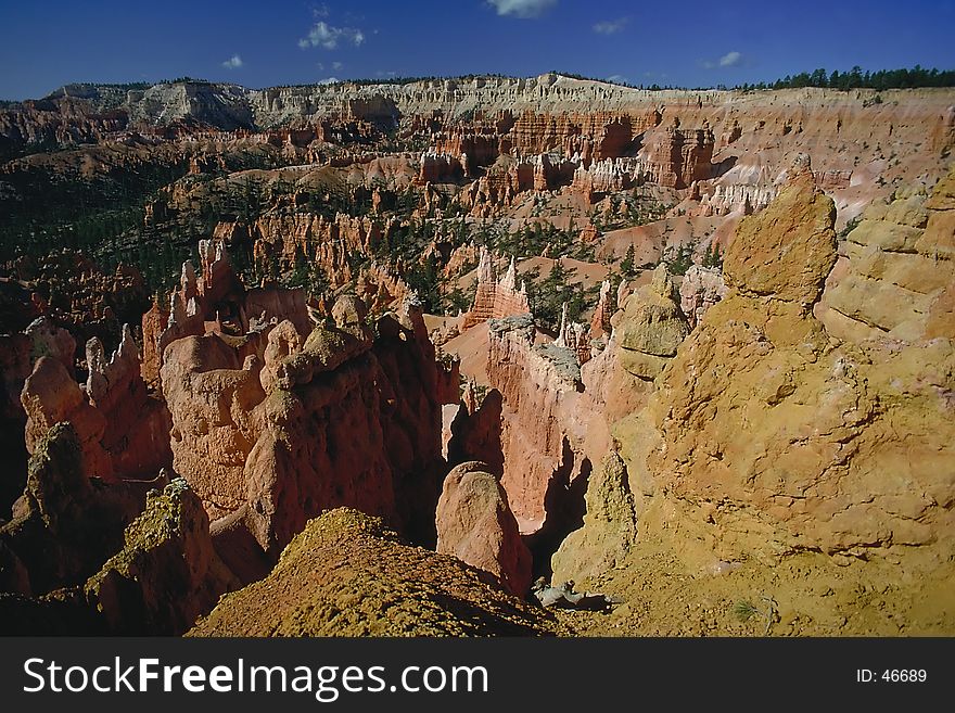 Wide angle photo of Bryce Canyon, Utah, USA