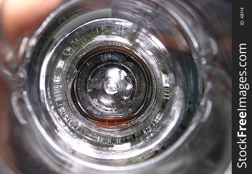 Interior of an empty bottle. Interior of an empty bottle