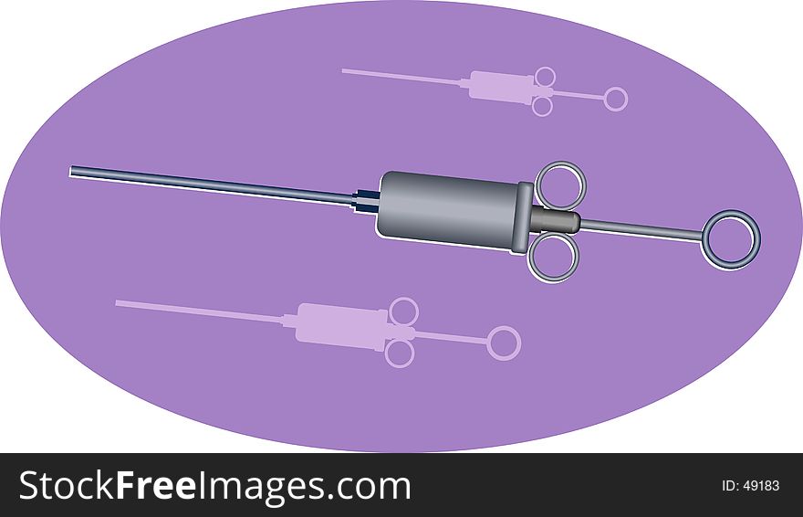 illustration of a embalming syringe