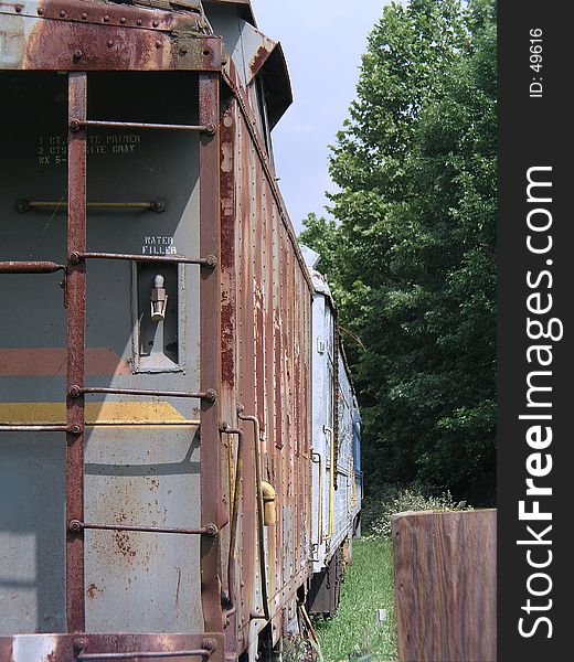 Old train in the fields. Old train in the fields