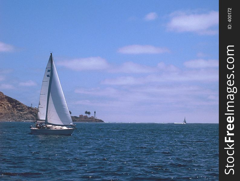 Sailboat off of San Diego. Sailboat off of San Diego