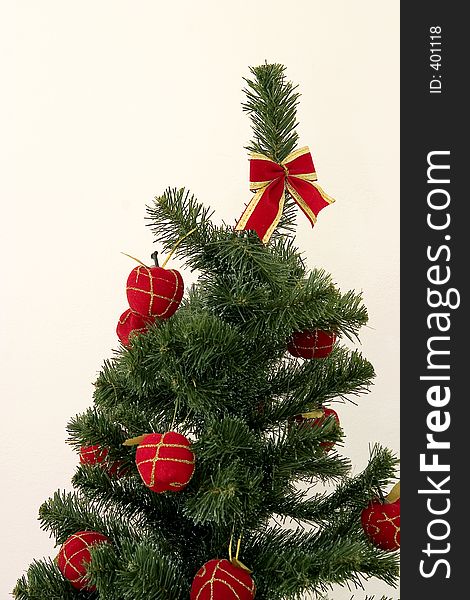 Christmas Tree Top with Red Ribbon