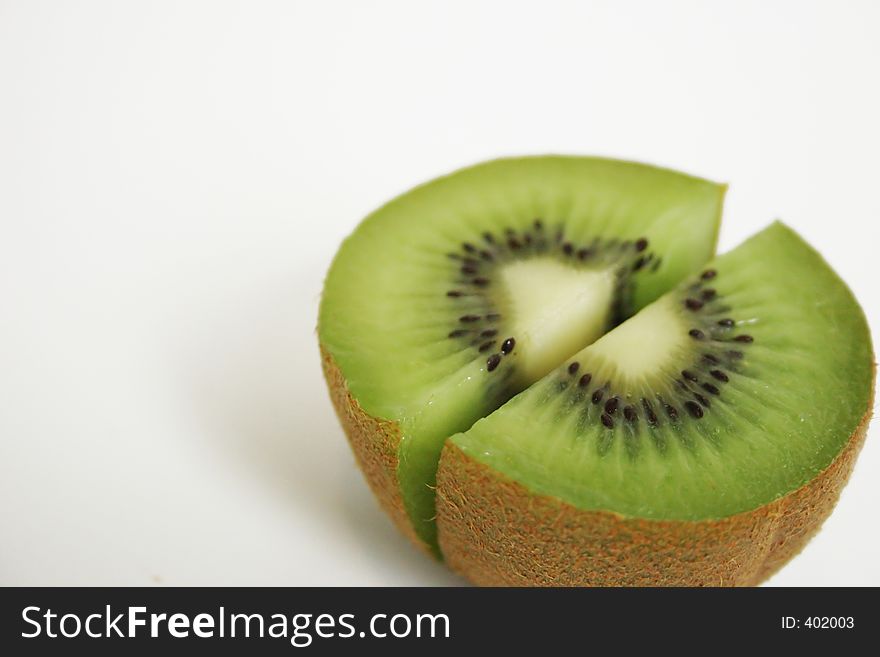 Sliced kiwi on a white background