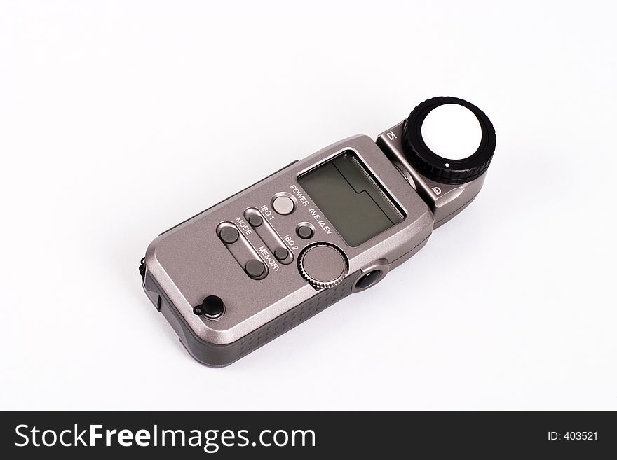 A digital flash/light meter. A digital flash/light meter