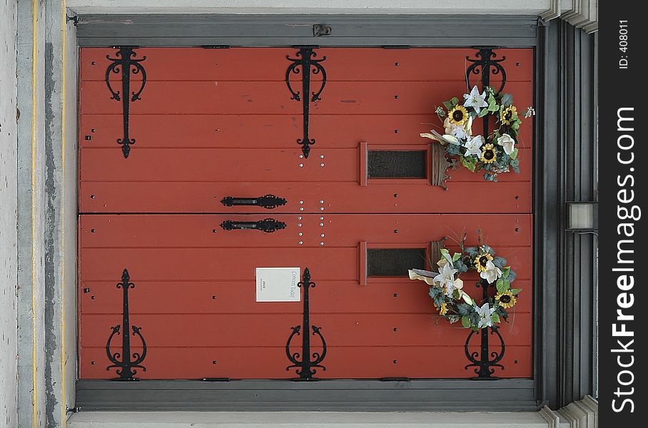 Photographed old church door at a local church in Florida.