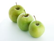 Three Green Apples Stock Photos Three Green Apples Stock Photos