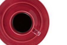 Maroon Coffee Cup From Above Stock Photo Maroon Coffee Cup From Above Stock Photo