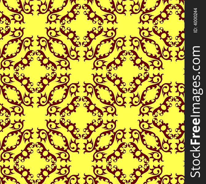 Seamless orange ornament vector pattern. Seamless orange ornament vector pattern