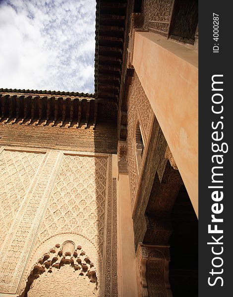 Walls of a Moroccan Royal palace in Morocco North Africa. Walls of a Moroccan Royal palace in Morocco North Africa