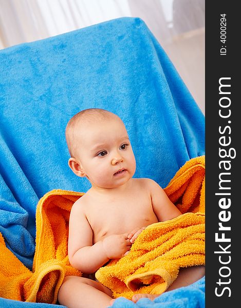 Portrait of little girl after bath. Portrait of little girl after bath