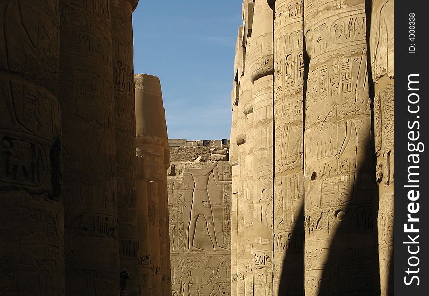 Columns of the temple of Karnak, Luxor, Egypt