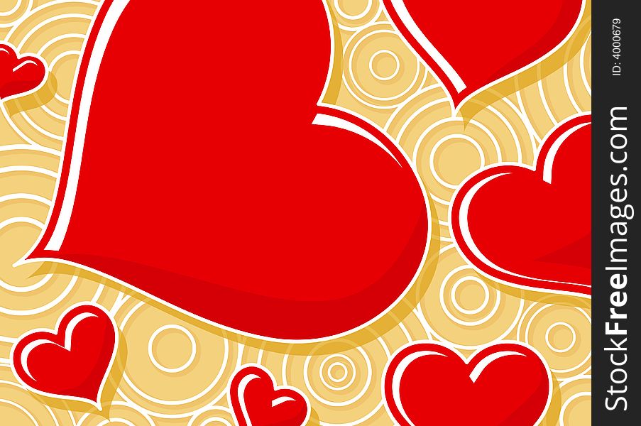 Red heart valentine's card, vector illustration. Red heart valentine's card, vector illustration