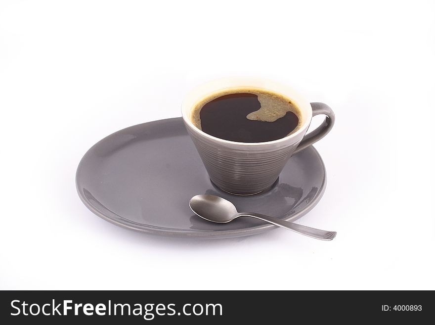 Coffee cups against white background