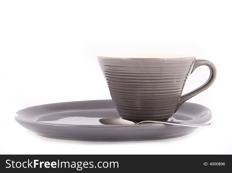 Coffee cups against white background