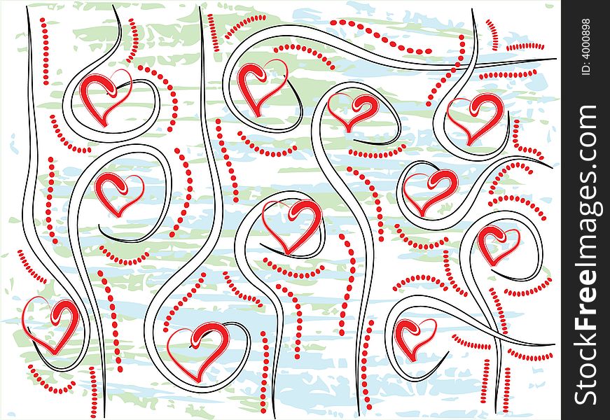 Abstract vector valentine background with hearts. Abstract vector valentine background with hearts