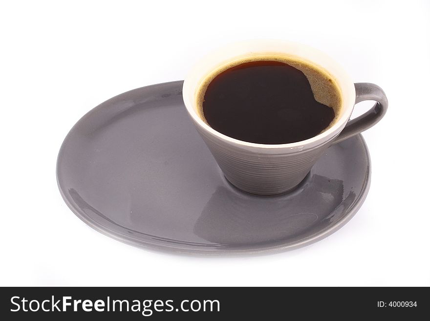 Coffee cups against white background