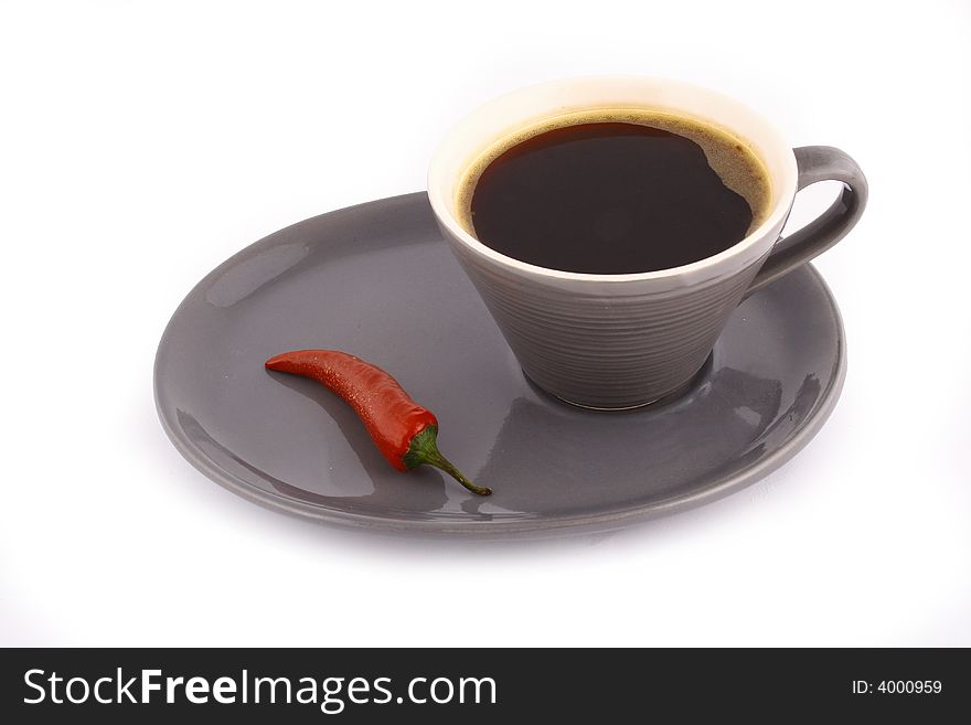 Coffee cups against white background