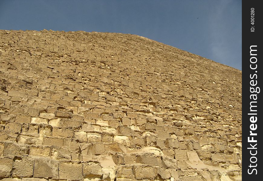 Wall of egyptian pyramidl, Cairo, Egypt