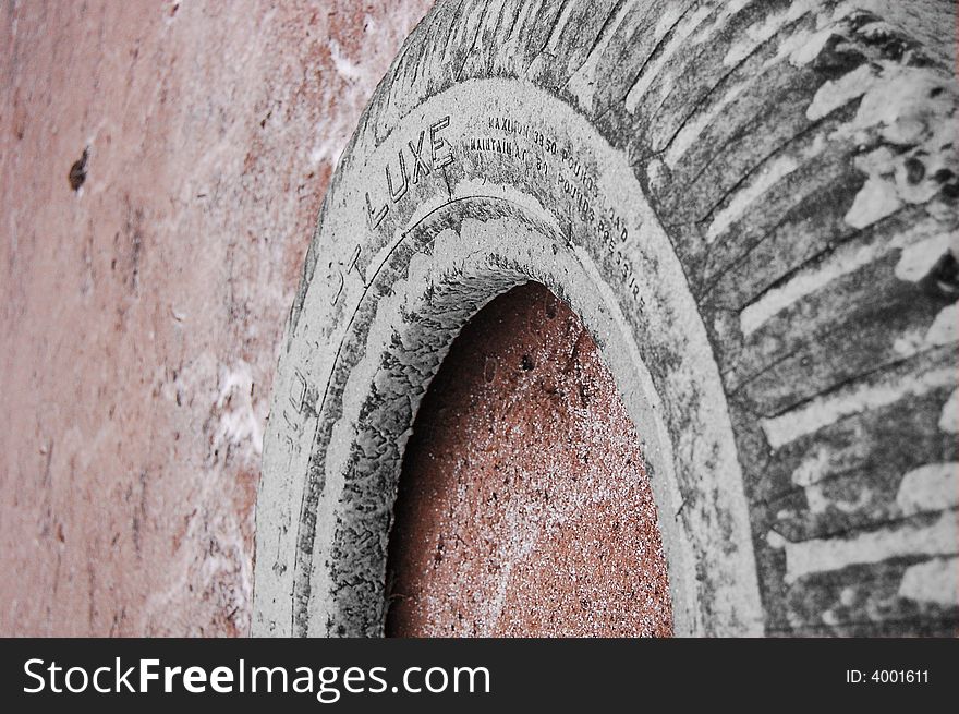 An old tire exposed by the receding waters of the St. Mary's River. An old tire exposed by the receding waters of the St. Mary's River.