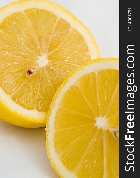 Fresh lemons, isolated, white background