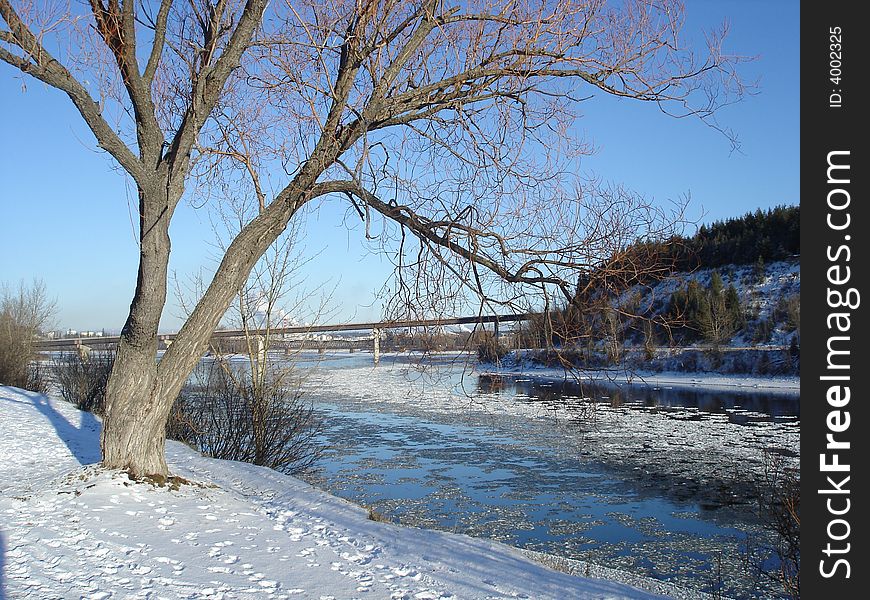 Winter River-side Scenic