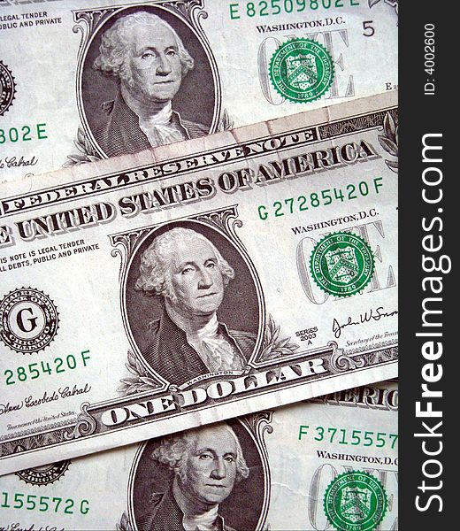 Closeup on american dollar banknote