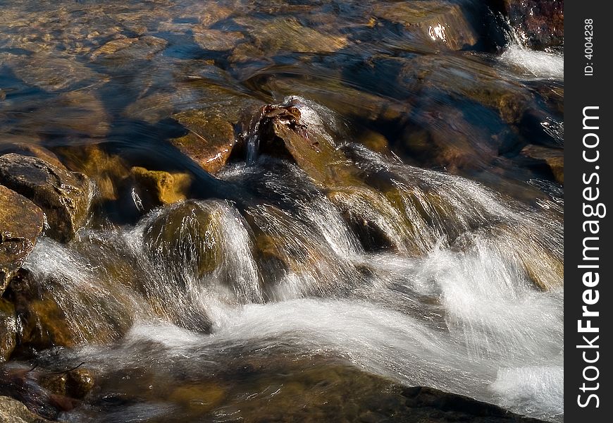 Forest waterfall stream rift in the river. Forest waterfall stream rift in the river