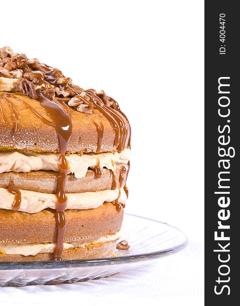 Pecan,caramel and pumpkin flavored cake