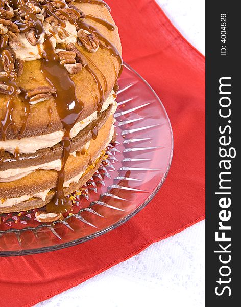 Pecan,caramel And Pumpkin Flavored Cake