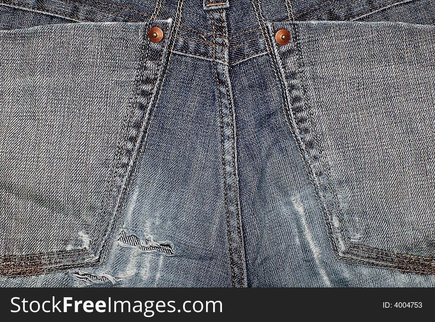 Jeans pocket close up horizontal