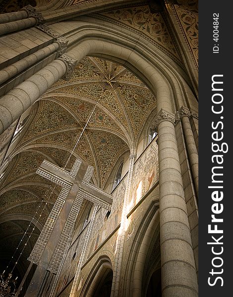 Crucifix in Uppsala cathedral in Sweden. Crucifix in Uppsala cathedral in Sweden.